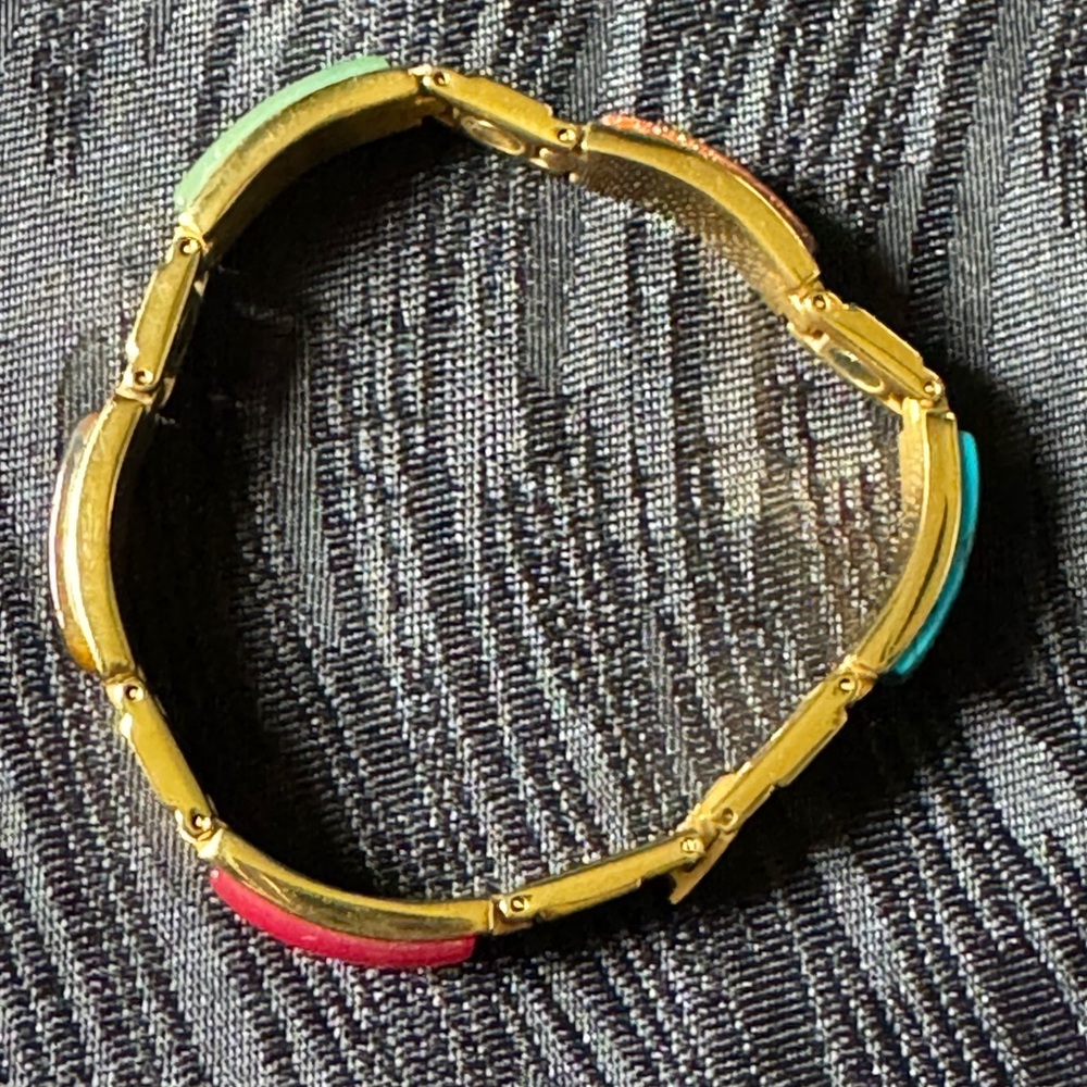 Multicolor Gold-Tone Chain-link Bracelet
